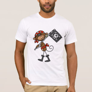 Pirata do macaco com camiseta e presentes da