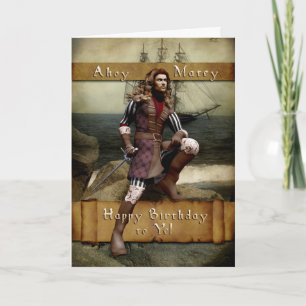 Pirata - feliz aniversario ao YE - cartão