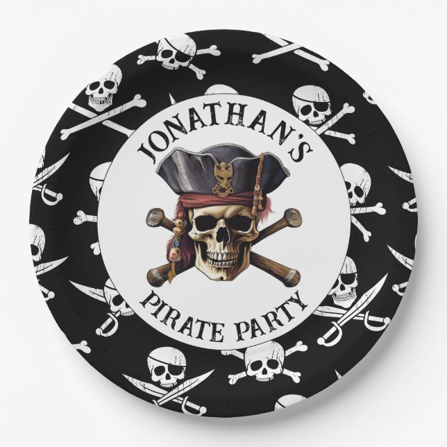 PIRATA FOFINHO Prato de Papel (Frente)