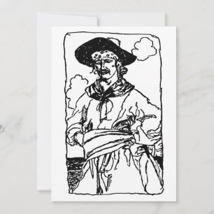 Piratas Antigos Esboço de um Capitão por Howard Py