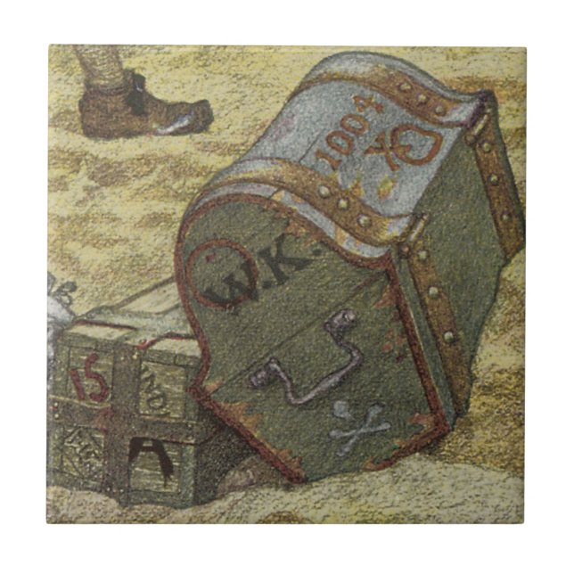 Piratas Antigos, William Kidd Enterrando Tesouro (Frente)