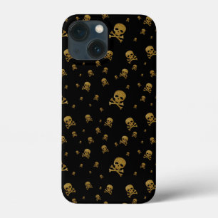Piratas Brilho Dourado Littles Caveiras em Preto