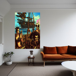 Piratas no mar | AI Art Poster