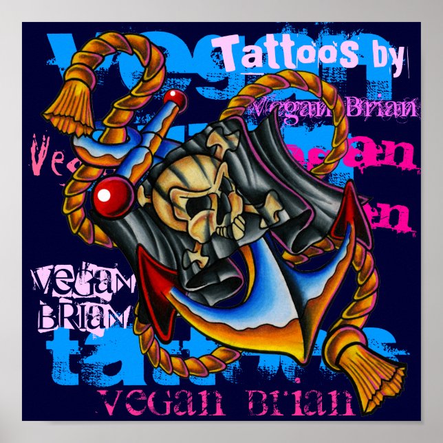 Pirate Anchor impressão por Vegan Brian (Frente)