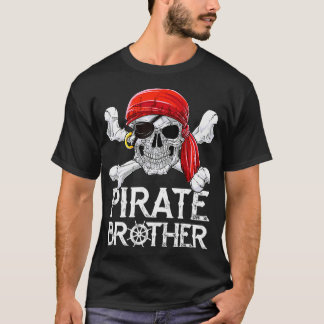 Pirate Brother T Camisa Jolly Roger Flag Skull Cro