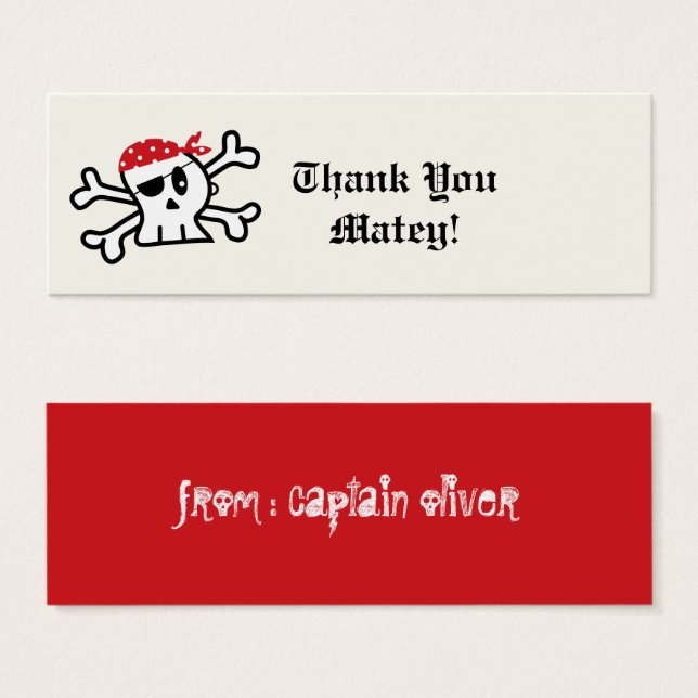 Pirate Skeleton Party Favor da Etiqueta de present (Frente & Verso)