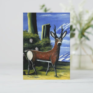 Pirosmani - Cartão de Saudação Simples Roe Deer