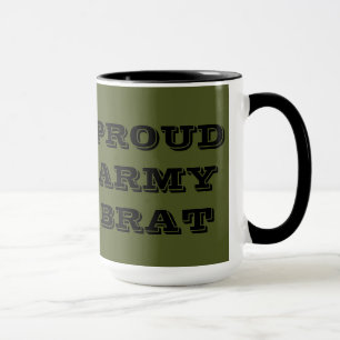 Pirralho orgulhoso do exército da caneca