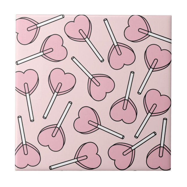 Pirulitos Cor-de-Rosa, Pirulitos em Forma de Coraç (Frente)
