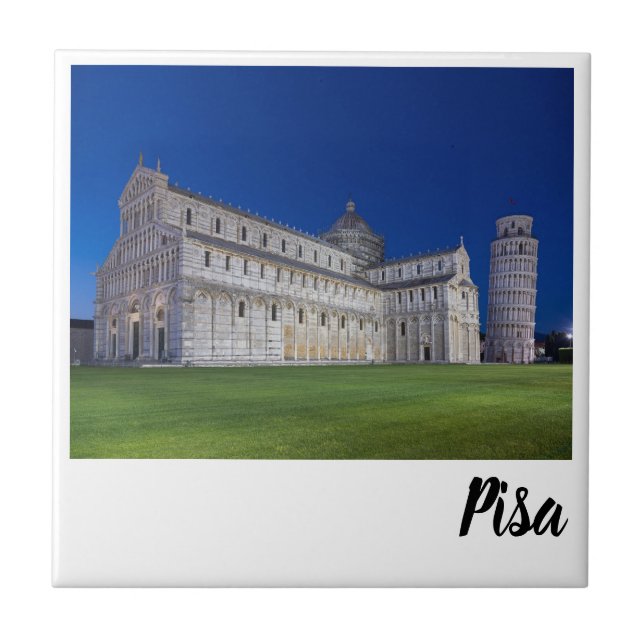 Pisa Leanding Tower Night Panorama Itália Gift (Frente)
