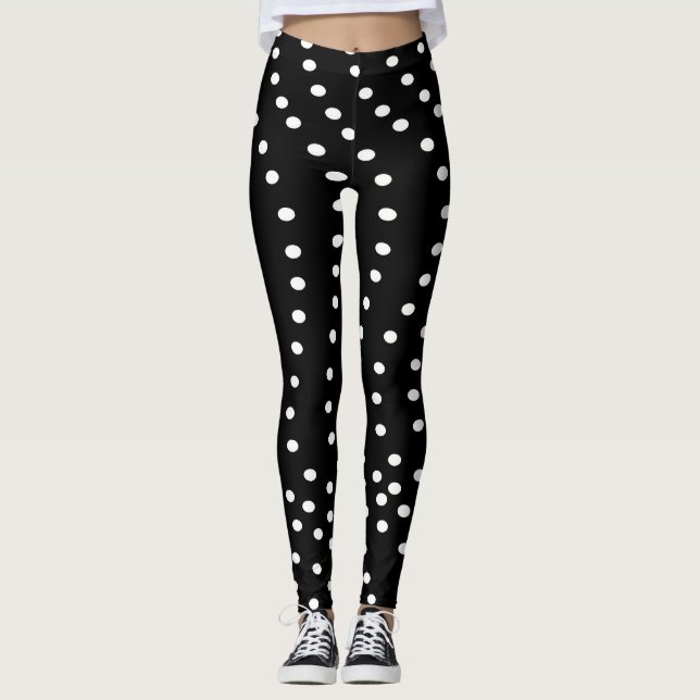 PISCAR NEGRO COM Leggings BRANCAS DE PONTOS (Frente)