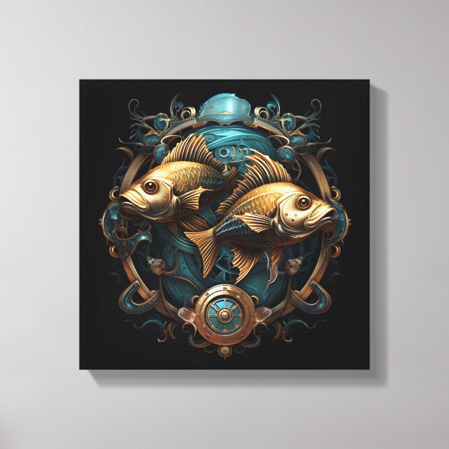 Pisces Zodiac Art Canvas (Frente)
