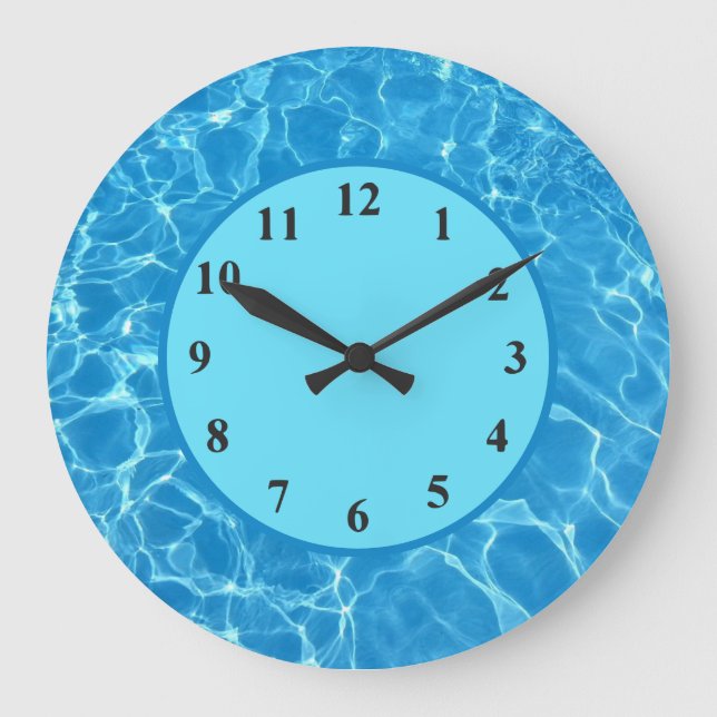 Piscina azul Tropical Relógio de Água Clock (Frente)