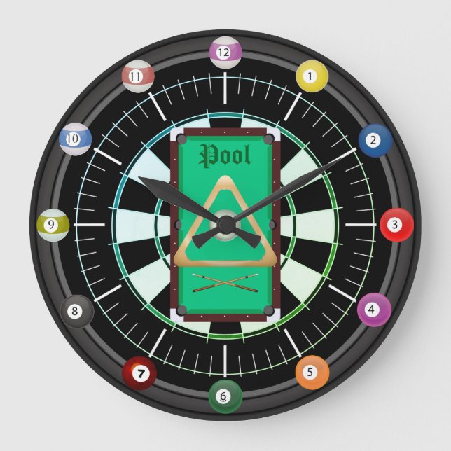 Piscina (Bilhares) Relógio De 12 Ball (Frente)