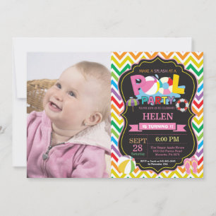 Piscina Convite de festas de Verão - Garota de ab