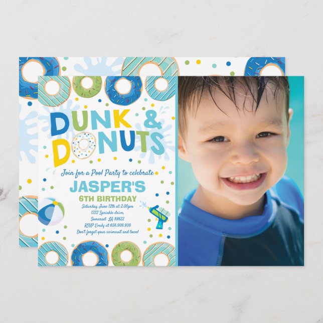 Piscina Convite de festas Duna E Festa De Piscina  (Frente/Verso)