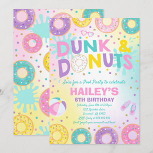 Piscina Convite de festas Dunk E Rosquinha Party