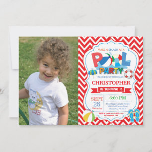 Piscina Convite de festas Red Splash Boy