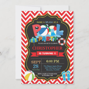 Piscina Convite de festas Red Splash Boy