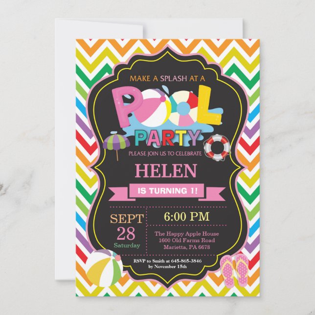 Piscina Convite de festas Verão Esplate Rapariga (Frente)