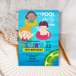 Piscina Convites de Aniversário Festa de Nadar Tie