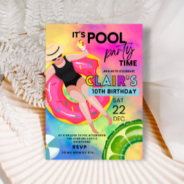Piscina de adolescentes Convites de Aniversário Fe