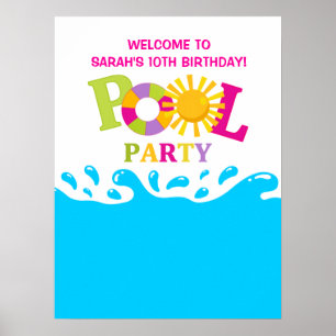 Piscina de aniversário de Poster de água