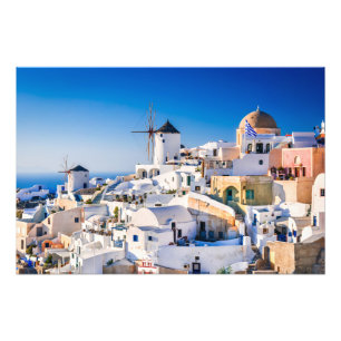 Piscina de Oia Santorini do impressão da foto