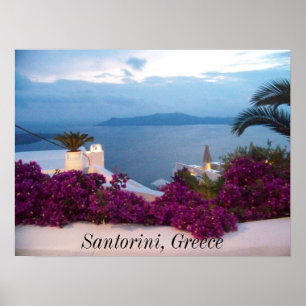 piscina de Santorini do poster