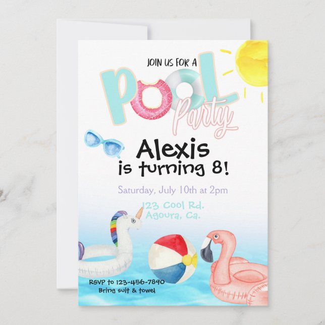 Piscina, Festa de Verão, festa de Natação (Frente)