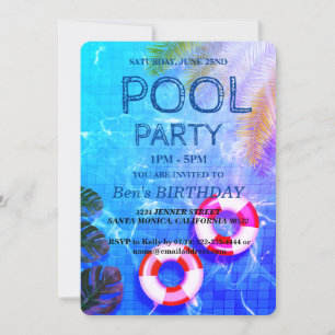 Piscina Natação, Convite de Aniversário