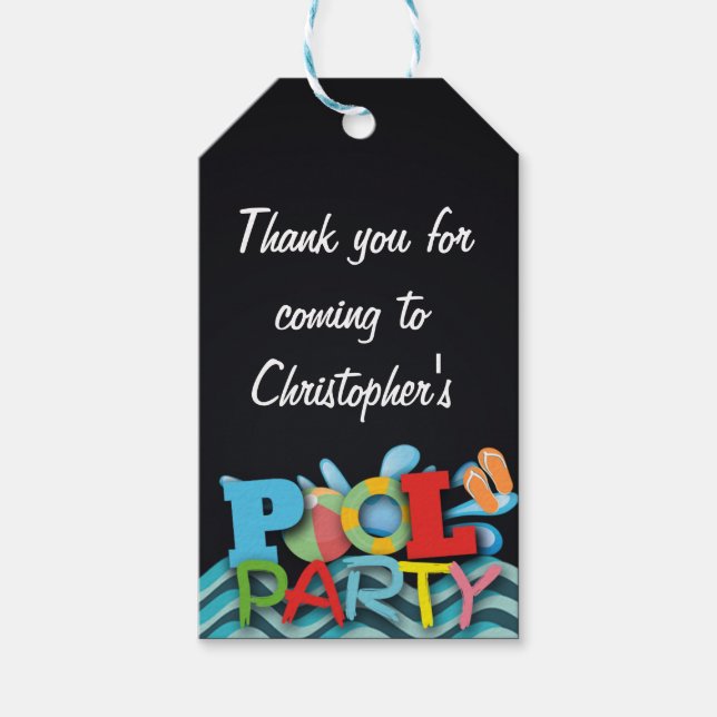 Piscina Obrigado Etiqueta do presente (Frente)