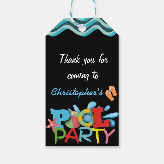 Piscina Obrigado Etiqueta do presente (Frente)