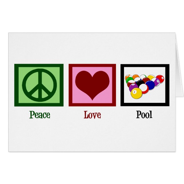 Piscina Peace Love | Cartão Bilhar Legal (Frente Horizontal)