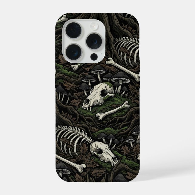 Piso da Floresta de Ossos – Caveira Gótica Escura  (Verso)