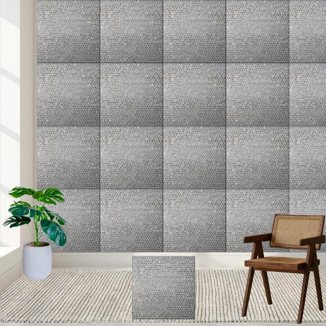Piso de Na moda com pontas de prata texturizado (Silver Dotted Stone-like Stylish Floor Textured Ceramic Tile)