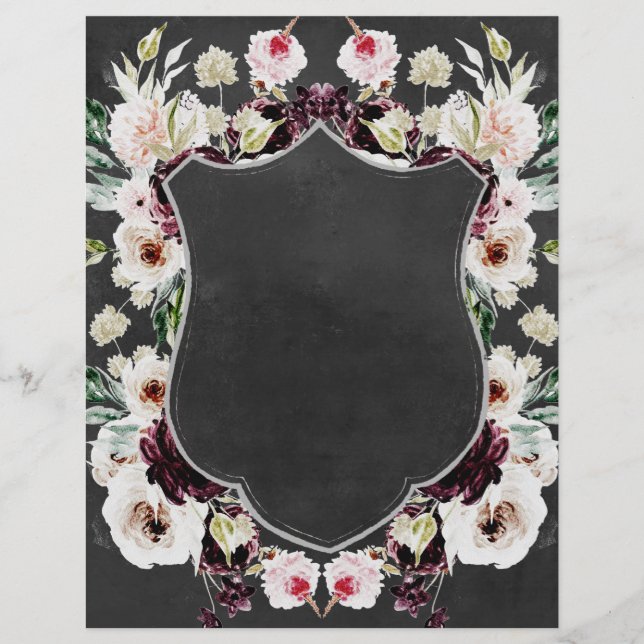 Piso Negro Encruzado Floral 2 Sided Scrapbook (Frente)