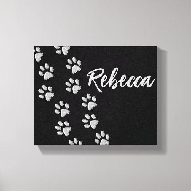 Pistas de Cachorro de Prata Padrão Impressão de Fu (Frente)