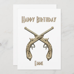 Pistolas Passadas Douradas Convite à Festa de aniv