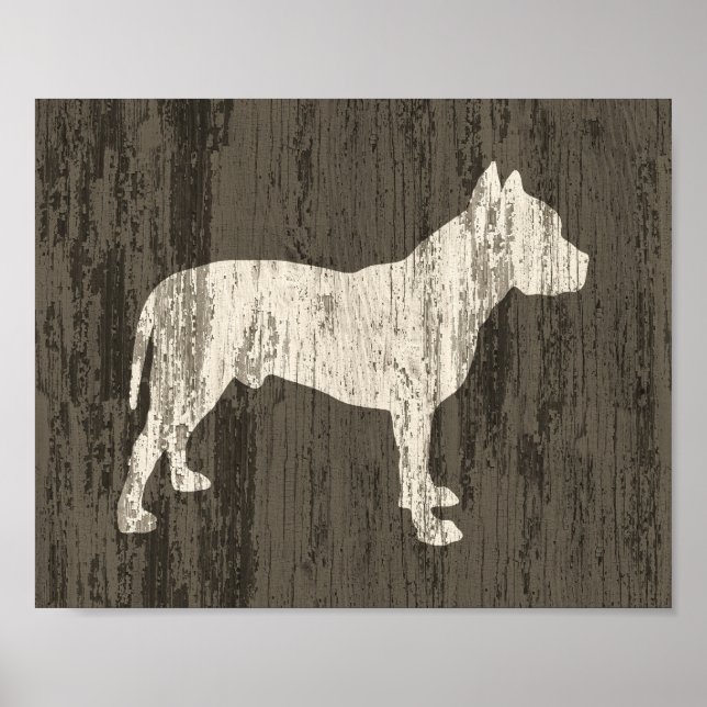Pit Bull Poster Russ Dog Art Impressão (Frente)