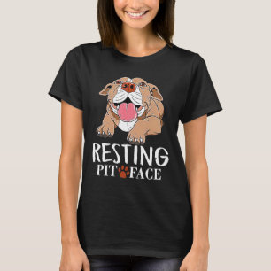 Pit Face De Descanso Camisa Engraçada Lover Pitbul