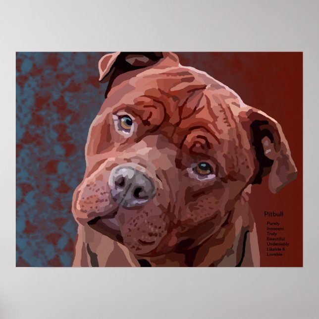 Pitbull "Benz" of Fences For Fido Poster (Frente)