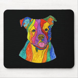 Pitbull bonito e colorido Mousepad