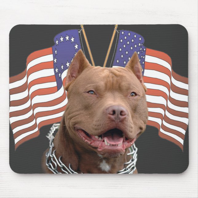 Pitbull Mousepad Patriótico (Frente)