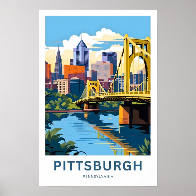 Pittsburgh Pensilvânia Viagem Impressão (Frente)