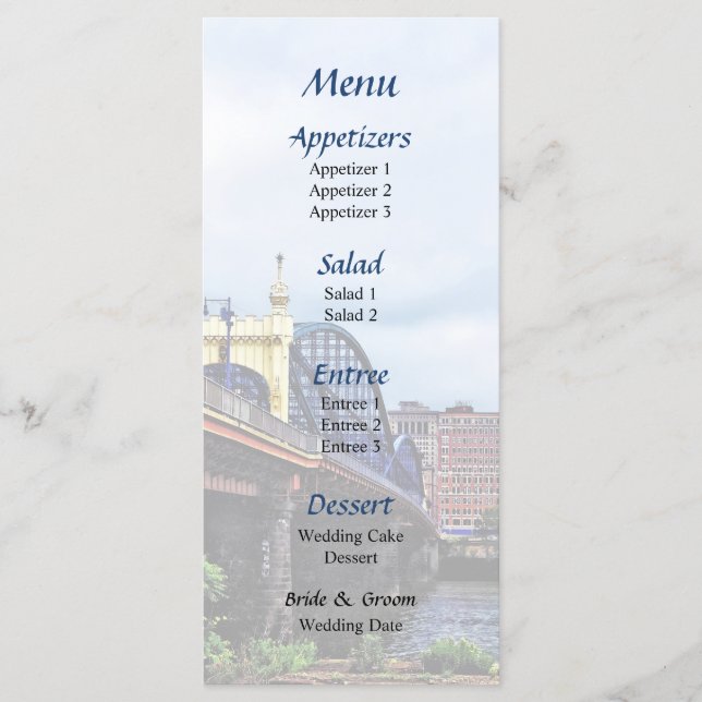Pittsburgh Skyline Pelo Menu da Smithfield St Brid (Frente)