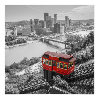 Pittsburgh Steel City Skyline Fotografia Incline
