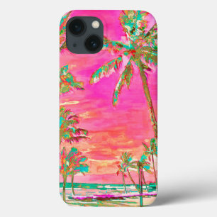 Pix Dezines Vintage Havaiian Beach Scene/Pink