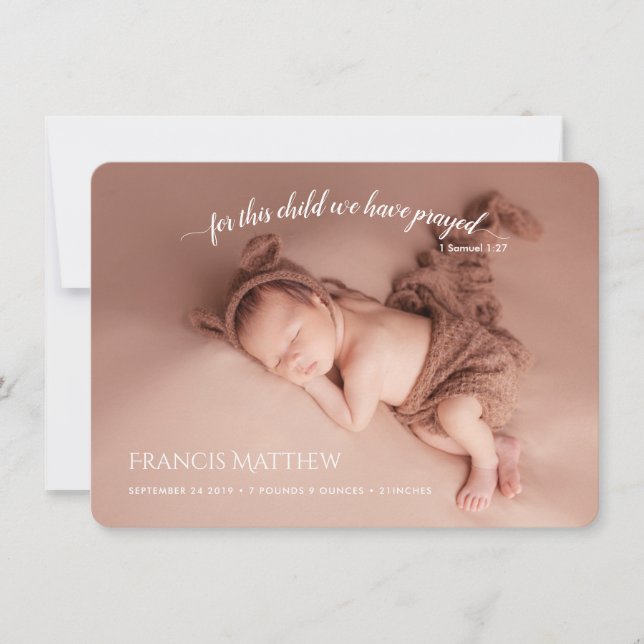 PixDezines 1 Sam 1:27 Anúncio de Nascimento (Frente)
