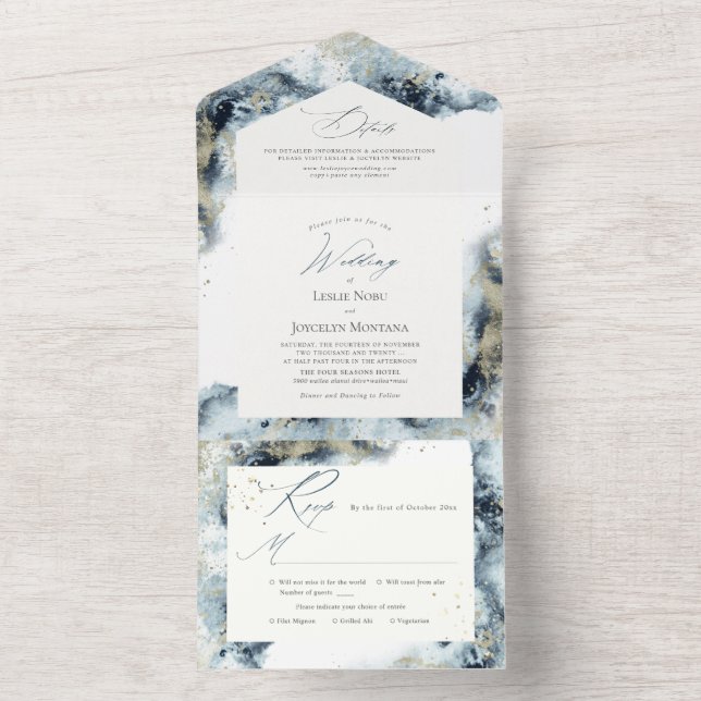 PixDezines Abstrato Galaxy Midnight Blue Dourado (Inside)